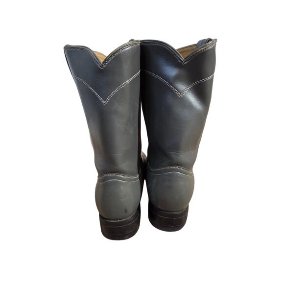 Diamond J vtg roper western boots grey pull on round toe cowboy mens 12 main image 8